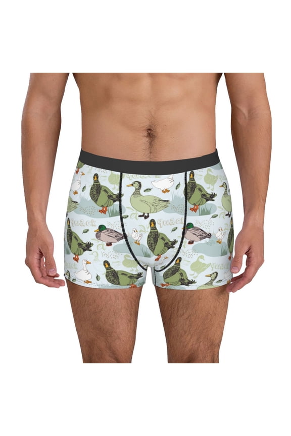 Mallard Ducks Wild Birds Print Men's Underwear Boxer Briefs,Breathable Choice for Men's Underwear-Small