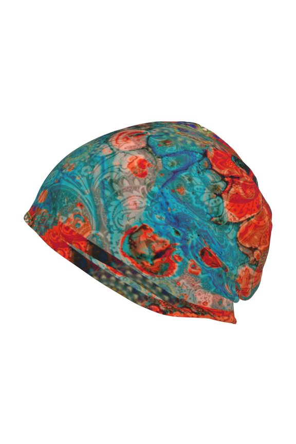Mandala Colorful Print Knit Hat,Winter Beanie for Men Women, Beanie Soft Warm Ski Stocking Cuffed Cap