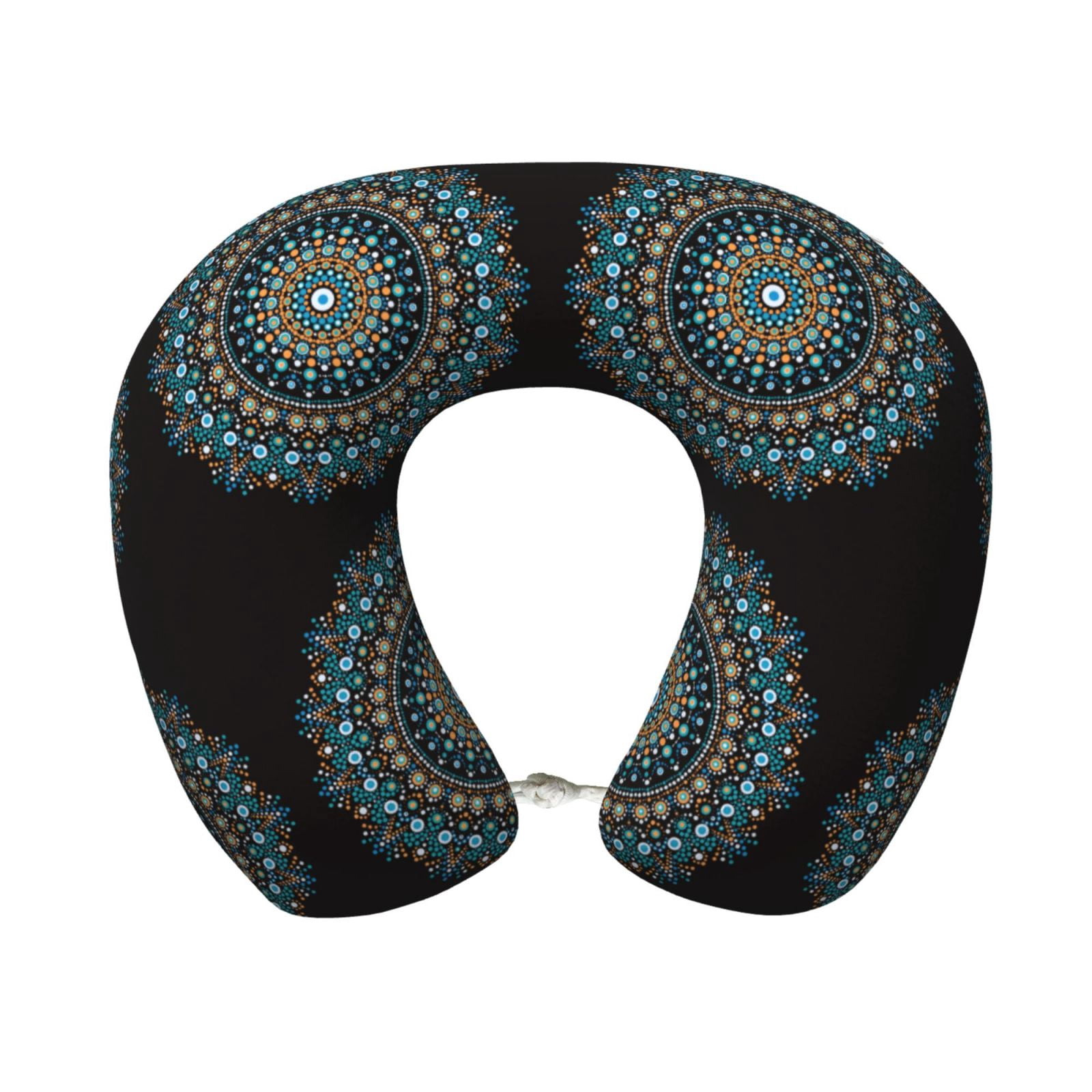 Xecao Mandala Print Memory Foam Cervical Neck Pillow Versatile U-Shaped Pillows for Home,Office,Camping,Travelling,Soft Washable Cover