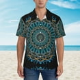 thumbnail image 1 of Xecao Mandala print Hawaiian shirt - a stylish short-sleeve button-down for men, perfect for casual beach and tropical outings., 1 of 9