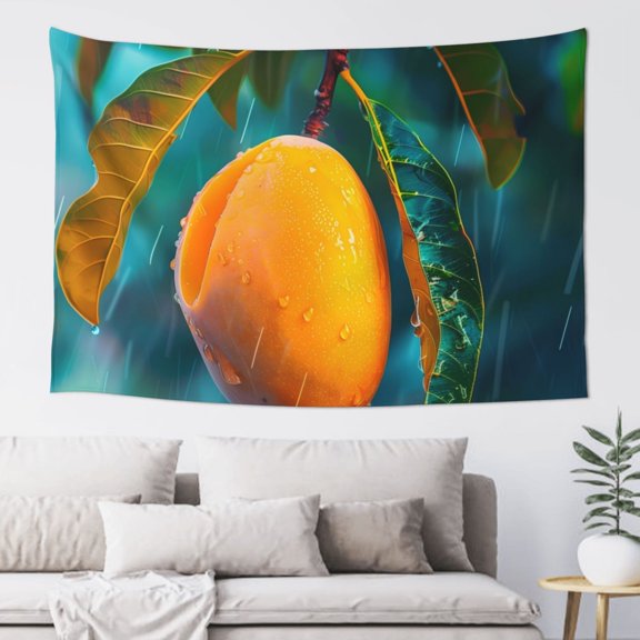 Xecao Mango In The Rain Print Tapestry, Wall Hanging Room Funny Decor, Backdrop Room Decor for Bedroom Living Room dormitory