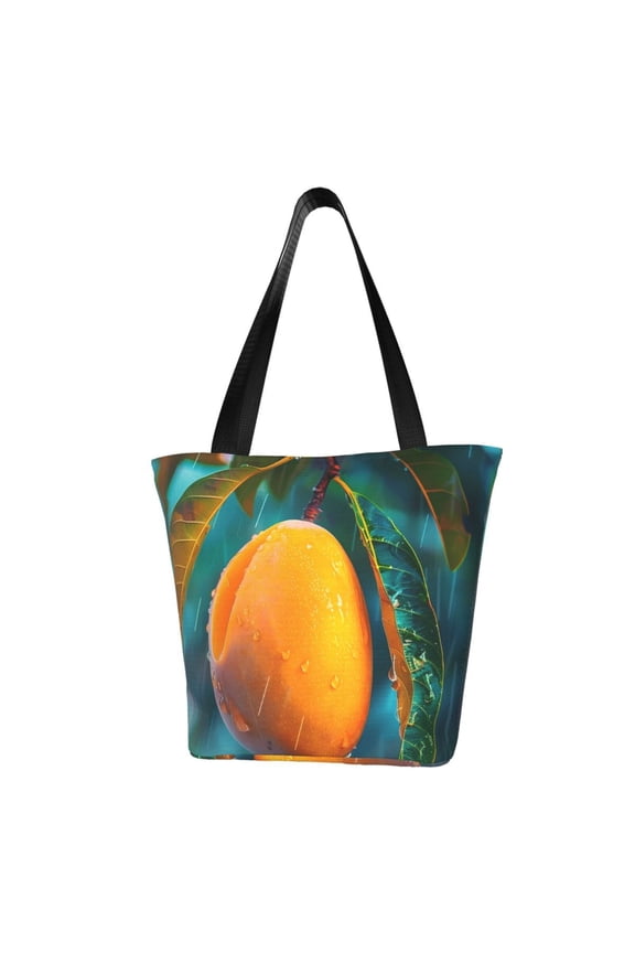Mango In The Rain for Tote Bag for Women -Tote Shoulder Bag with A Little Pocket Inside, Perfect for Travel and Work.