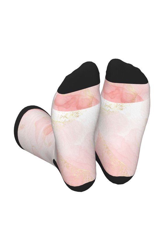 Marble Print Crew Socks for Men and Women, Men's Soft Moisture-wicking Sock