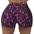 thumbnail image 1 of Xecao Mardi Gra2 Print Workout Shorts for Women Soft Smooth Gym Yoga Scrunch Active Tennis Workout Running Shorts, 1 of 9