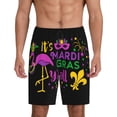 thumbnail image 1 of Xecao Mardi Gras with Flamingo Print Men's Sleepwear Shorts Pajama Bottom Lounge Short nightwear with Convenient Pockets for Relaxed Home Wear-Medium, 1 of 6