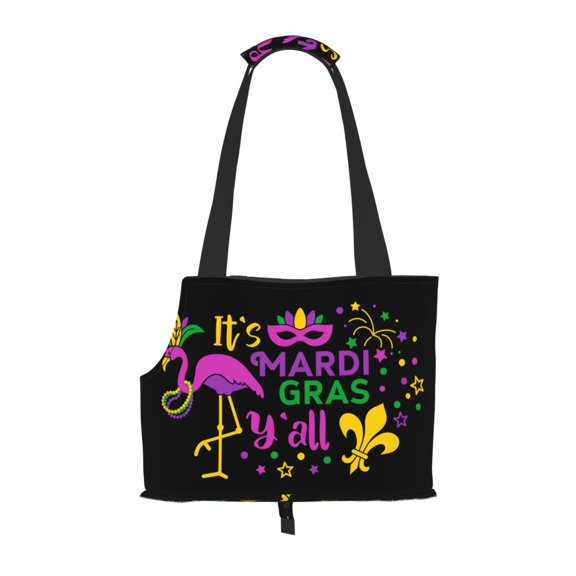 Xecao Mardi Gras with Flamingo for Cat Carrier Small Dog Handbag: The Ideal Travel Companion for Your Pet