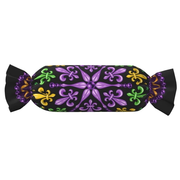 Xecao Mardi Gras5 Print+Candy-Inspired Plush Pillow for Men Women Suitable for Beds, Sofas, Game Rooms Drawstring Closure