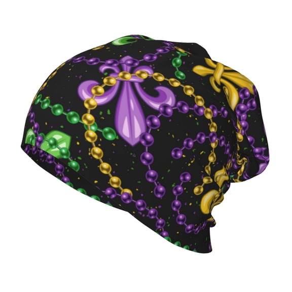 Xecao Mardi Gras6 Print Beanie Hat Toddler Girls Boys, Baby Hats Winter Warm Knitted Thermal, Kids Winter Caps