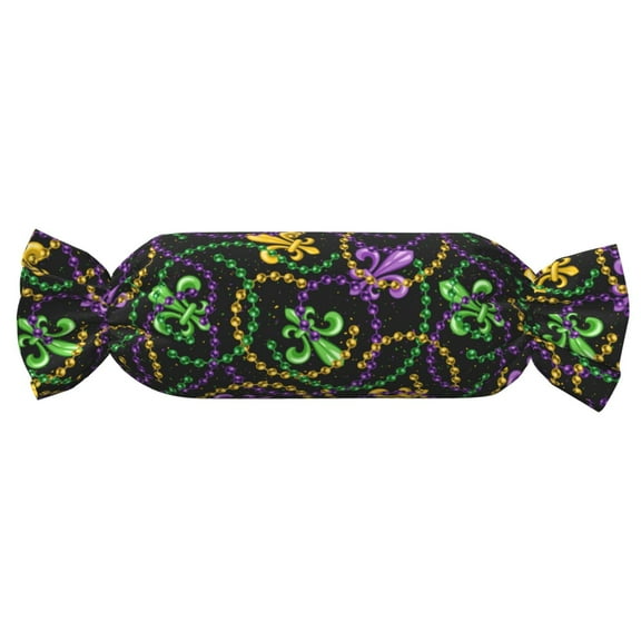 Xecao Mardi Gras6 Print+Candy-Inspired Plush Pillow for Men Women Suitable for Beds, Sofas, Game Rooms Drawstring Closure