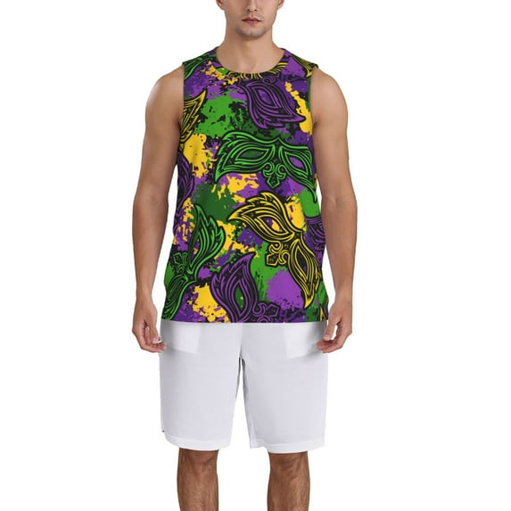 Xecao Mardi Gras7 print basketball shirt for both men and women, a unisex basketball jersey perfect for theme parties-XX-Large