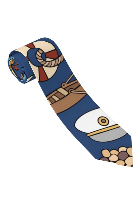 Marine Nautical Print Tie For Men Necktie Woven Jacquard Neck Ties,Classic Men's Tie