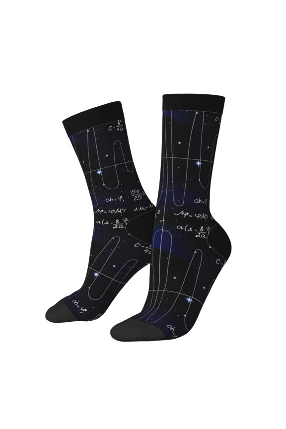 Mathematica Science Pattern Sport Socks for Women and Men Crew Socks Sporty Calf Socks Casual Socks