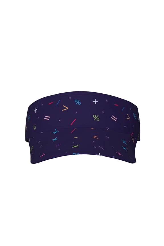Mathematical Symbols for Adult Sun Cap offers versatile sun protection with adjustable Velcro for a secure fit.