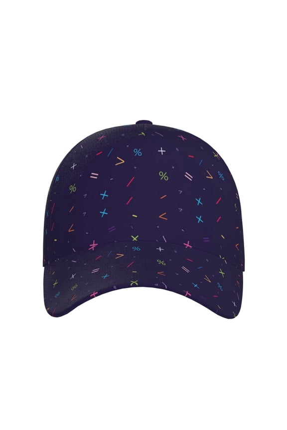 Mathematical Symbols for Baseball Cap: Unisex, crafted from classic polyester twill fabric, featuring a soft unconstructed design