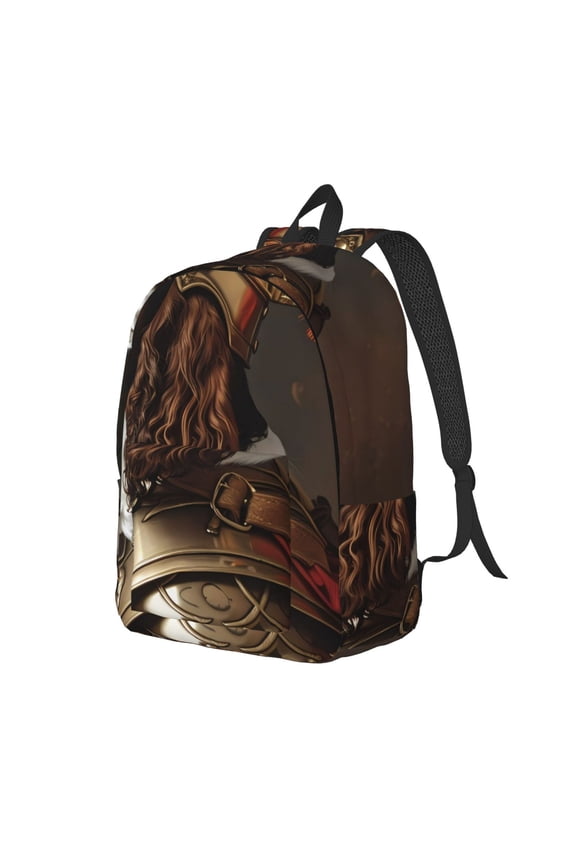 Medieval Knight Dog for Canvas College Laptop Backpack, a Durable Rucksack for Both Men and Women, ideal for travel, school, and daily use Bag-Small