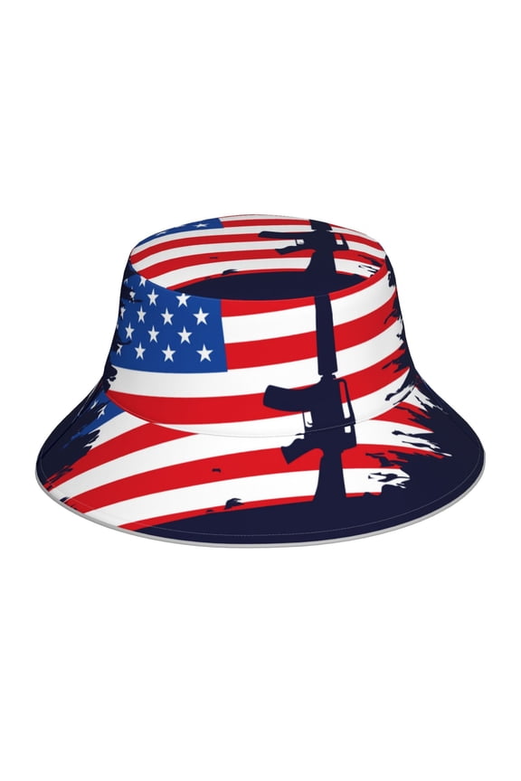 Memorial Day Print Men and Women Night Reflective Hat Runner Cap Visor Bucket Hat Boonie Cap