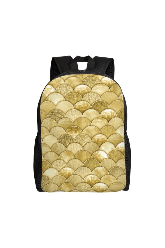 Mermaid Fish Scale Print School Backpack with Laptop Compartment Small Travel Laptop Backpack for Women Men Waterproof College Backpack Simple School Bag