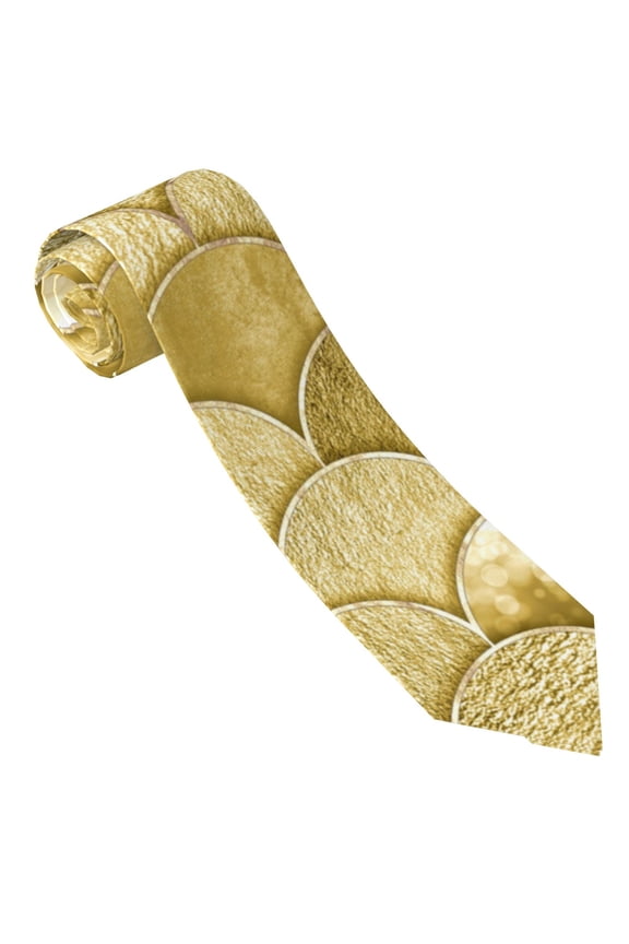 Mermaid Fish Scale Print Tie For Men Necktie Woven Jacquard Neck Ties,Classic Men's Tie