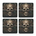 thumbnail image 1 of Xecao Metal Style Horned Skull for MDF Cork Coaster 4 Pcs,Drink Coasters,Suit for House Warming Gifts New Home ,Coffee Table Decor-Square, 1 of 7