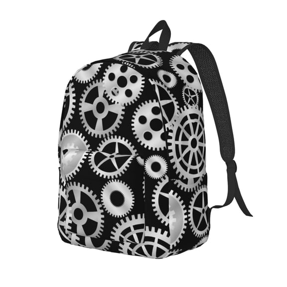 Xecao Metallic Gears for Canvas College Laptop Backpack, a Durable Rucksack for Both Men and Women, ideal for travel, school, and daily use Bag-Small