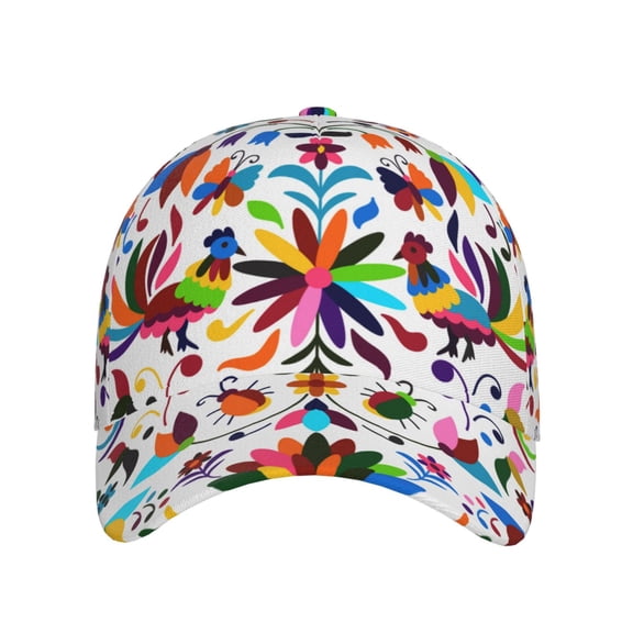 Xecao Mexican Bright Style for Baseball Cap: Unisex, crafted from classic polyester twill fabric, featuring a soft unconstructed design