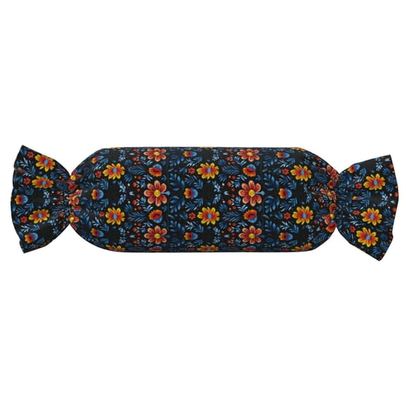 Xecao Mexican Flower Print+Candy-Inspired Plush Pillow for Men Women Suitable for Beds, Sofas, Game Rooms Drawstring Closure