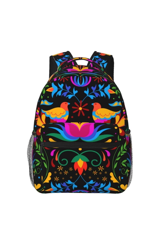 Mexican Flower Traditional1 Backpack, a stylish and functional choice for both men and women, is the perfect basic bookbag for college, work, or travel