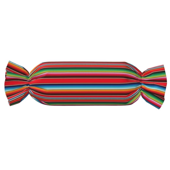 Xecao Mexican Serape Blanket Stripes Print+Candy-Inspired Plush Pillow for Men Women Suitable for Beds, Sofas, Game Rooms Drawstring Closure