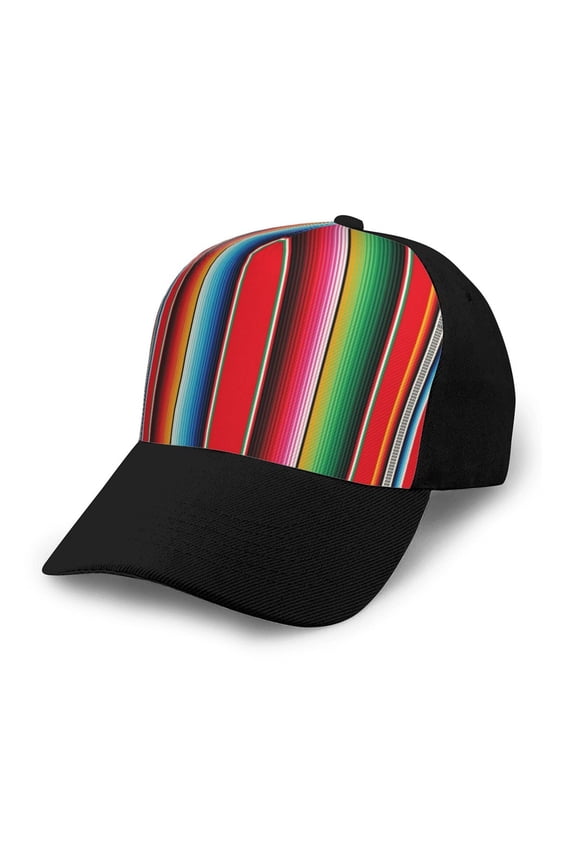 Mexican Serape Blanket Stripes print unisex vintage washed baseball cap, a soft and adjustable hat perfect for any casual style.