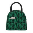 thumbnail image 1 of Xecao Mint Bird Feathers Lunch Bag , an insulated, reusable tote bag perfect for adults of all genders, ideal for work, office, picnics and beach trips, 1 of 6