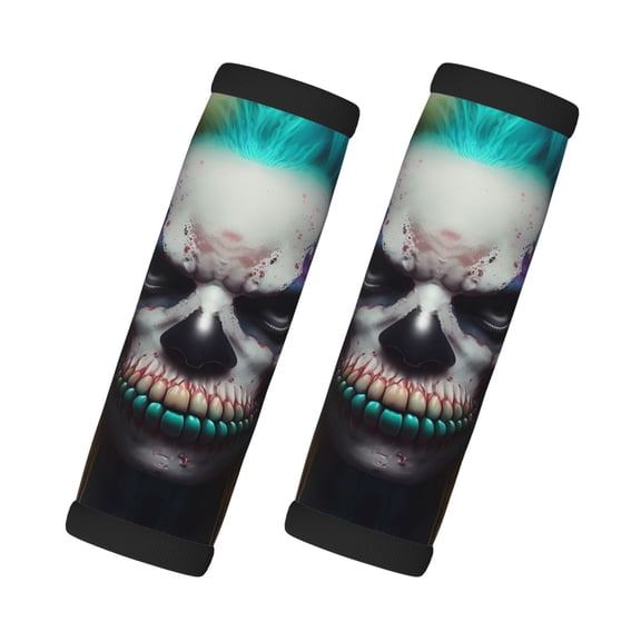 Xecao Modern Abstract Colorful Skull C Print 2 Pack Luggage Handles Wrap Grips Identifiers Bright Luggage Markers, Unique Travel Essentials,Bright Luggage Markers