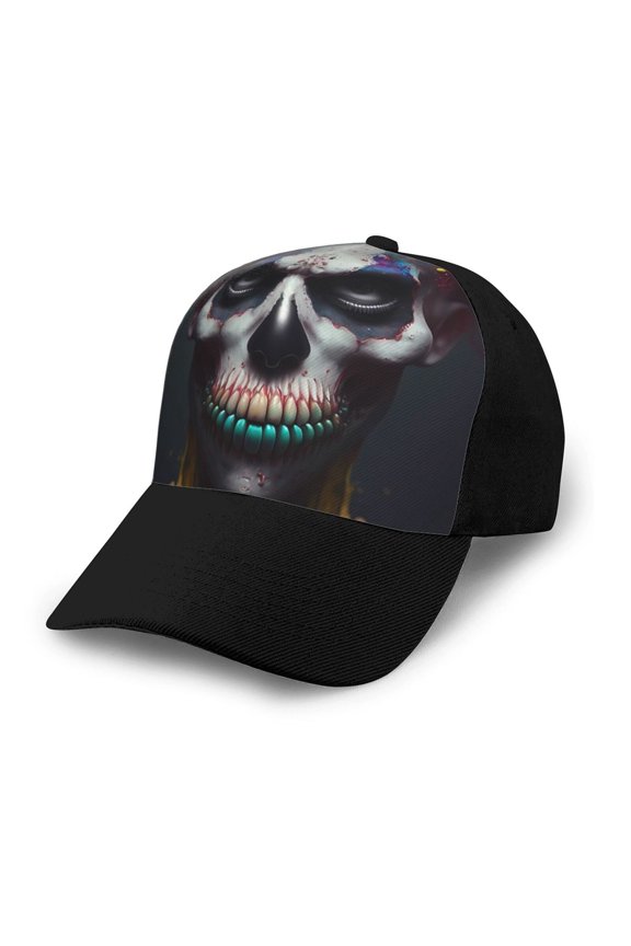 Modern Abstract Colorful Skull C print unisex vintage washed baseball cap, a soft and adjustable hat perfect for any casual style.