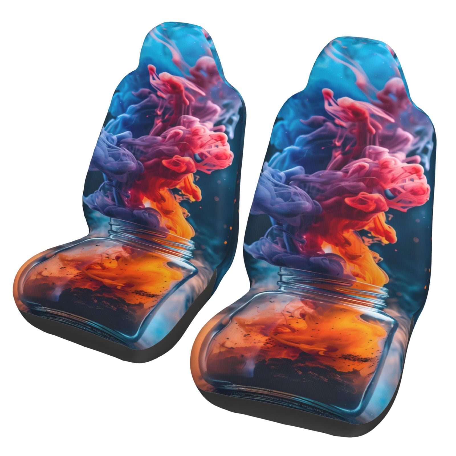 Mixed Red and Turquoise Marble Car Seat Covers