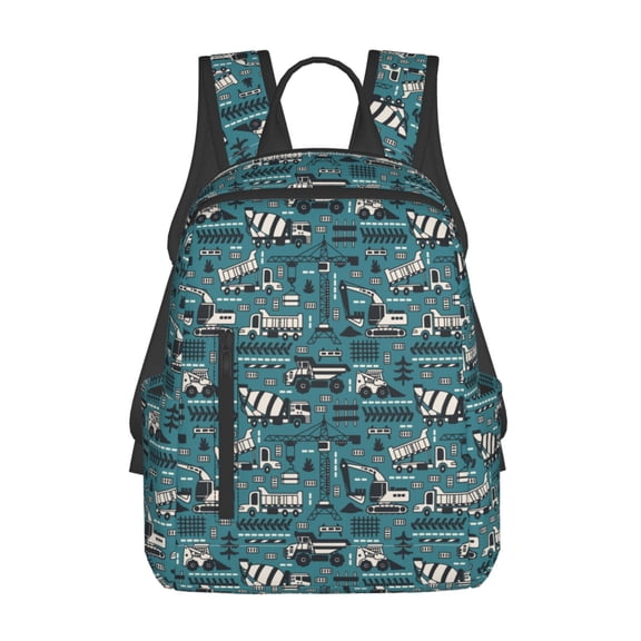 Xecao Modern Excavator print Backpack For women men Aesthetic Lightweight Travel Daypack Simple Cute Backpack For Bookbag