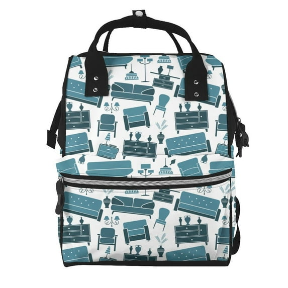 Xecao Modern Furniture print Large Capacity Nappy Bag is a multi-functional waterproof travel backpack, perfect as a nursing bag or mummy backpack for women