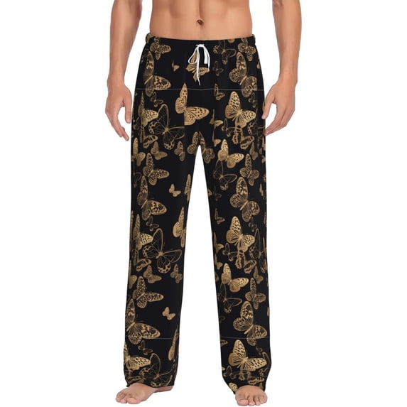 Xecao Modern Golden Butterfly Men's Straight Lounge Pajama Pants: The Ultimate in Comfortable Sleepwear