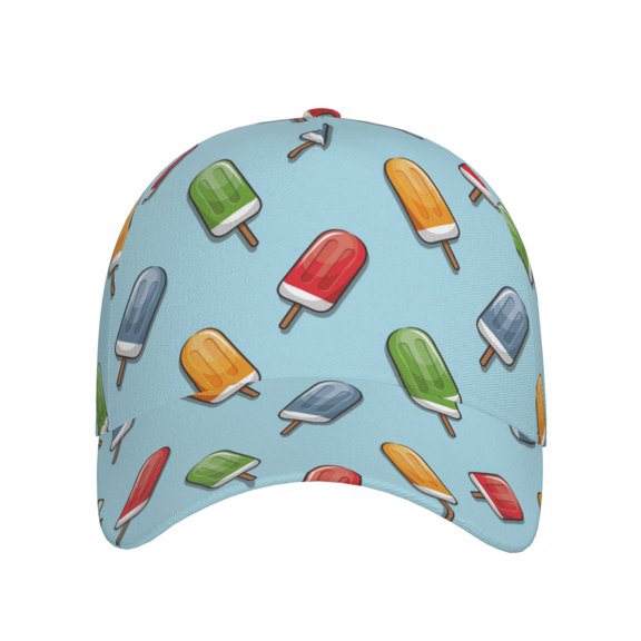 Xecao Modern Ice Cream for Baseball Cap: Unisex, crafted from classic polyester twill fabric, featuring a soft unconstructed design