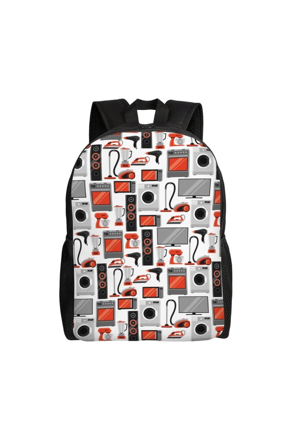 Modern Life Print School Backpack with Laptop Compartment Small Travel Laptop Backpack for Women Men Waterproof College Backpack Simple School Bag