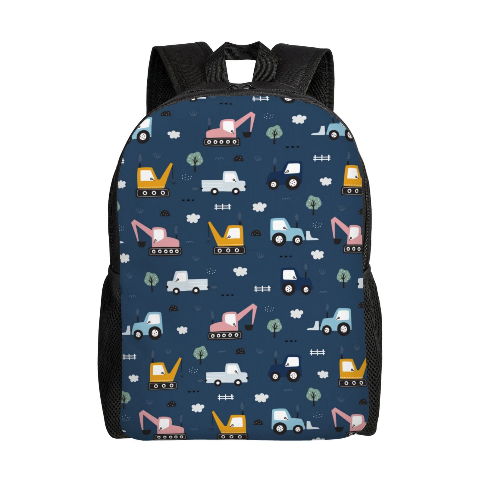 Xecao Modern Modern Excavator Print School Backpack with Laptop Compartment Small Travel Laptop Backpack for Women Men Waterproof College Backpack Simple School Bag
