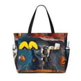 thumbnail image 1 of Xecao Modern Style Pumpkin Witch for versatile beach bag for women includes zipper pockets and waterproof material, ideal for vacations and adventures., 1 of 7