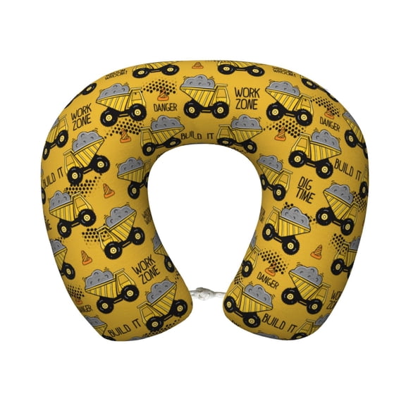 Xecao Modern Truck Print Memory Foam Cervical Neck Pillow Versatile U-Shaped Pillows for Home,Office,Camping,Travelling,Soft Washable Cover