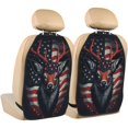 thumbnail image 1 of Xecao Modern USA Deer Head Pattern Car Seat Back Protector 2 Pack Large Capacity Pocket, Kick Mats Back Seat Protector, 1 of 8