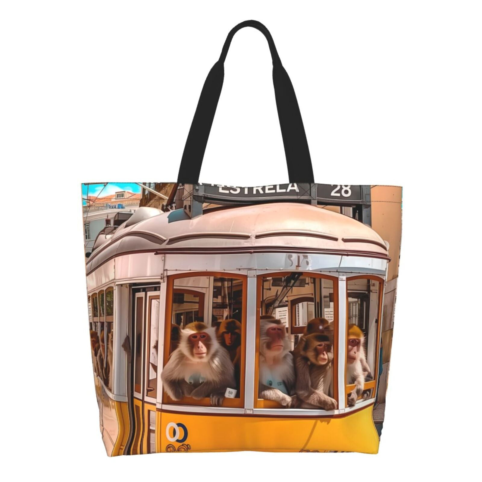 Xecao Modern Urban Monkey for Tote Bag for Women Tote Shoulder Bag with a littlw pocket and Handbag for Travel Work Walmart