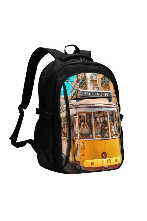 Modern Urban Monkey for Travel Laptop Backpack, USB-Charging-Enabled, Spacious Business Backpack for Men and Women,College School Computer Bag