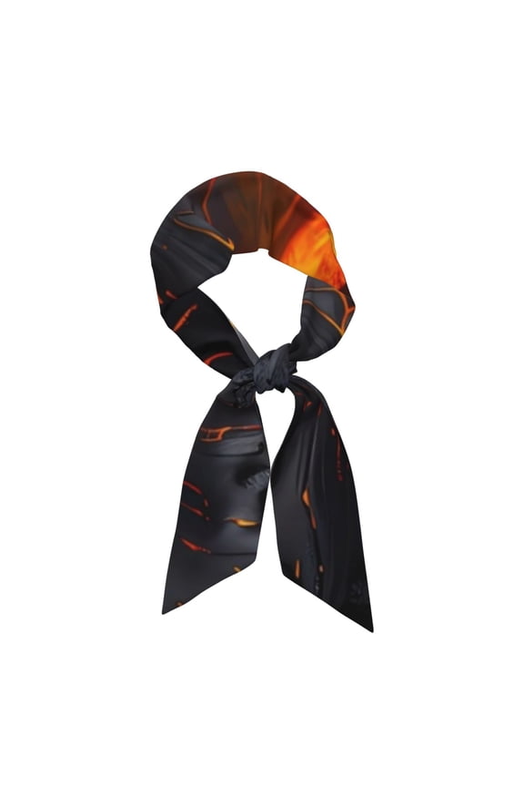 Molten Lava Abstract Flow Pattern Large Satin Head Scarf - Satin Hair Scarves Silk Bandana Scarf Headscarf Silk Feeling Scarf for Women