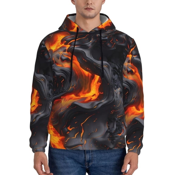 Xecao Molten Lava Abstract Flow Pattern Men's Adult Pullover Hoodie,Hooded Sweatshirt-Small