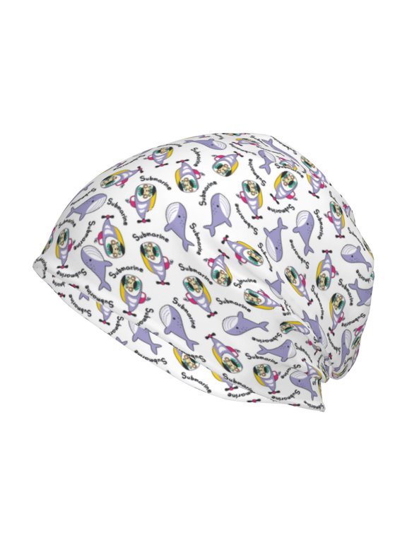 Monkey Submarine Captain Print Knit Hat,Winter Beanie for Men Women, Beanie Soft Warm Ski Stocking Cuffed Cap