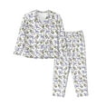 thumbnail image 1 of Xecao Monkey Submarine Captain Print Women Pajamas Set Soft Sleepwear Pjs long Sleeve Button Down Nightwear with Long Pants, 1 of 6