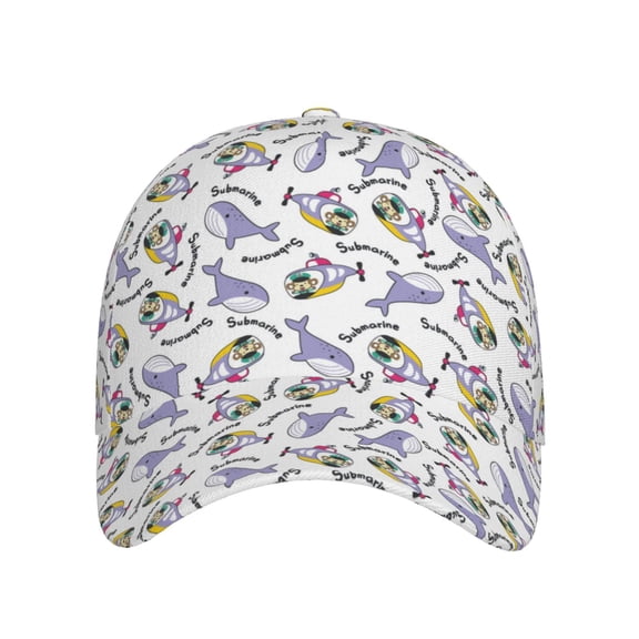 Xecao Monkey Submarine Captain for Baseball Cap: Unisex, crafted from classic polyester twill fabric, featuring a soft unconstructed design
