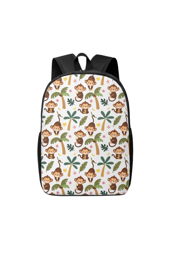 Monkeys Swinging from Palms print Travel Backpack, Large Computer Backpack for Men Women, College School Rucksack Book Bag